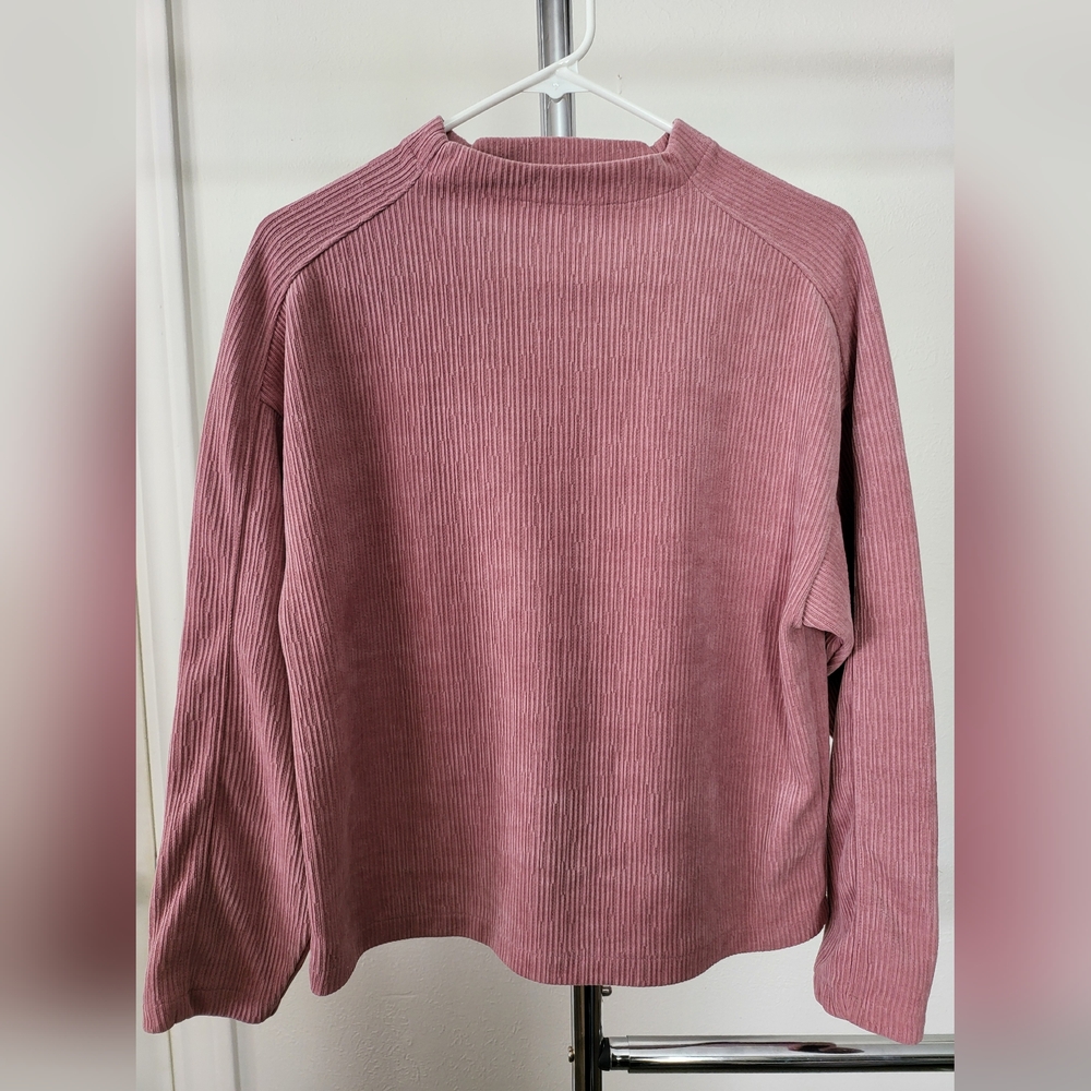 Madewell Ribbed Pink Sweatshirt